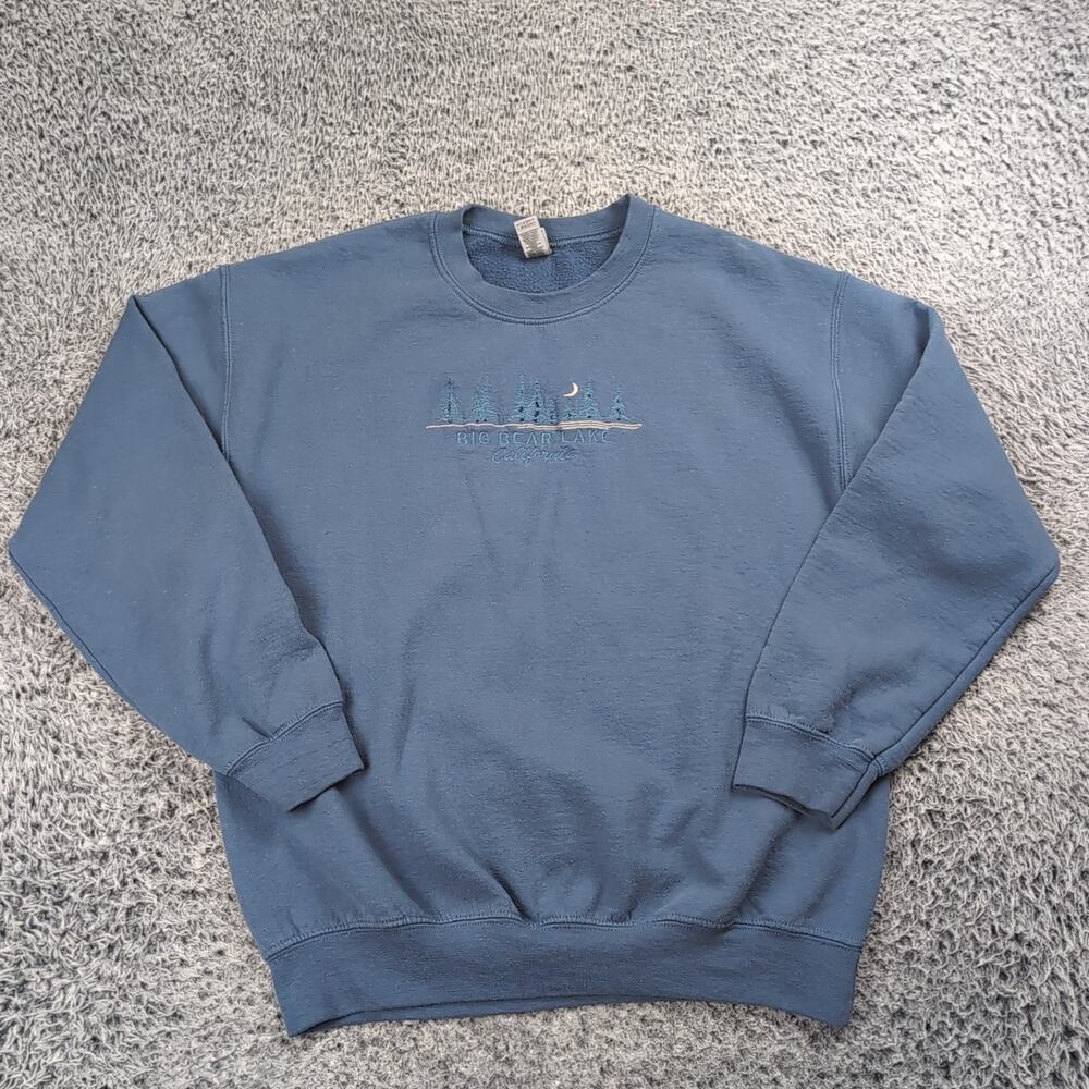 Big Bear Lake California Sweater Adult Medium Blue Destination Embroidered Tour